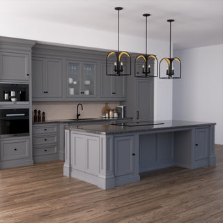 Hunter 12" Dukestown Natural Iron and Gold Leaf 4-Light Pendant Ceiling Light