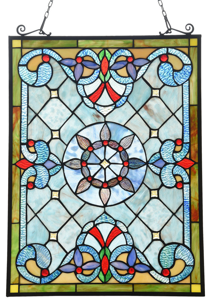 CHLOE Lighting Anelisa Tiffany Victorian Design Window Panel 18"x25"
