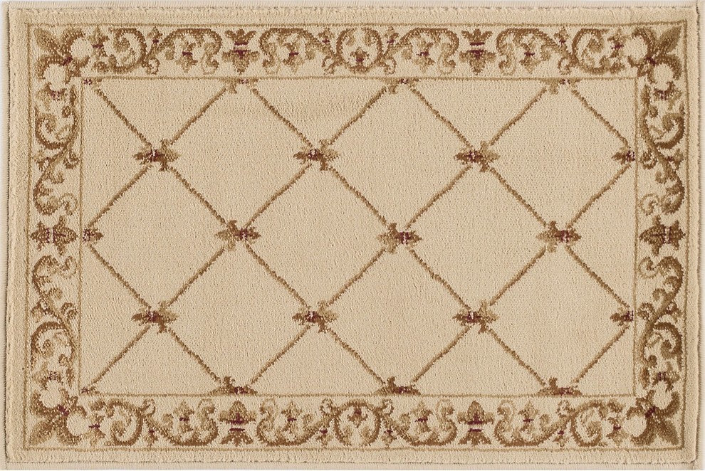 Orleans Traditional Border Area Rug, Ivory, 2'x3'