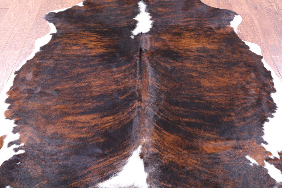 7' 1" X 6' 8" Brindle Natural Cowhide Rug C2245