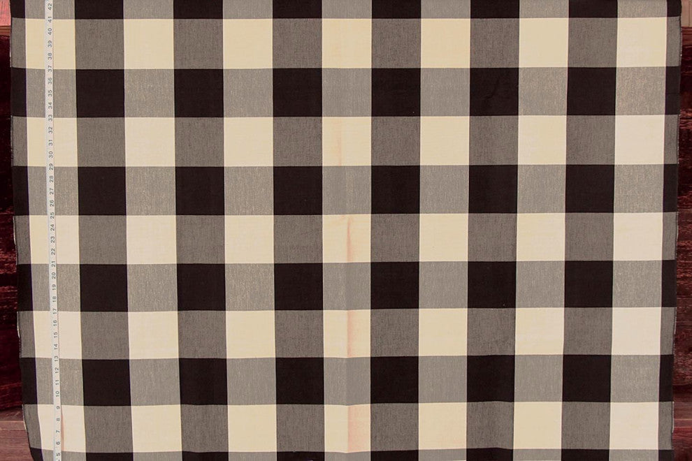 4" black buffalo check fabric home decorating material, Standard Cut