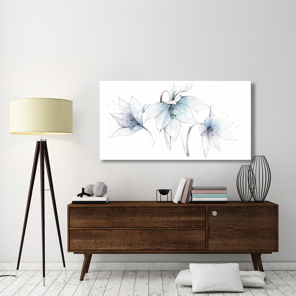 "Blue Graphite Floral Trio" Digital Paper Print by Avery Tillmon, 62"x32"