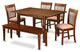 Mlno6C-Mah-C 6-Piece Dinette Set For Small Spaces- Tables & 4 Chairs & Bench