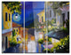 "Night City near Sea" Glossy Metal Wall Art, 3 Panels, 36"x28"