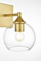 1 Light Brass And Clear Bath Sconce