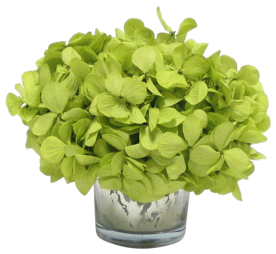 Mercury Glass Votive, Basil Hydrangea