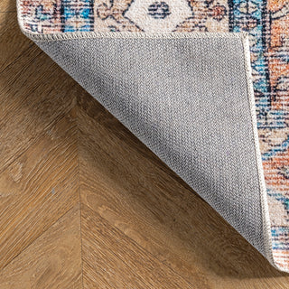 Nuloom Eleanor Washable Distressed Medallion Rug, Light Rust 3' x 5'