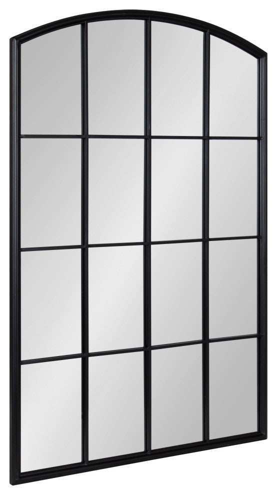 Forsyth Windowpane Arch Mirror, Black 24x36