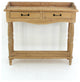 11.75" x 42" x 38.5" Natural 2 Drawer Rustic Unfinished Dressing End Table