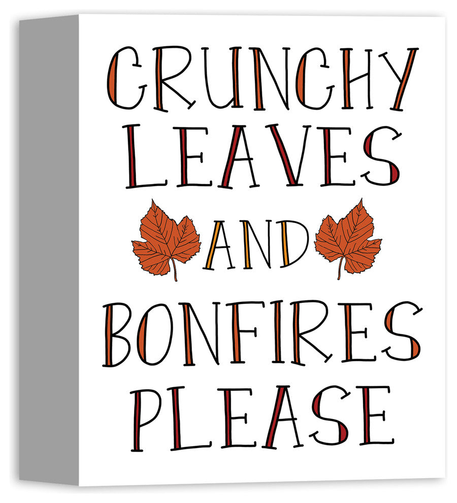 Crunchy Leaves and Bonfires Please 8x10 Canvas Wall Art