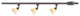 3-Light Antique Bronze And Tea Color Hammered Glass Linear Track Lighting Kit