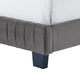 Tufted Platform Bed Frame, Full Size, Velvet, Grey Gray, Modern Contemporary