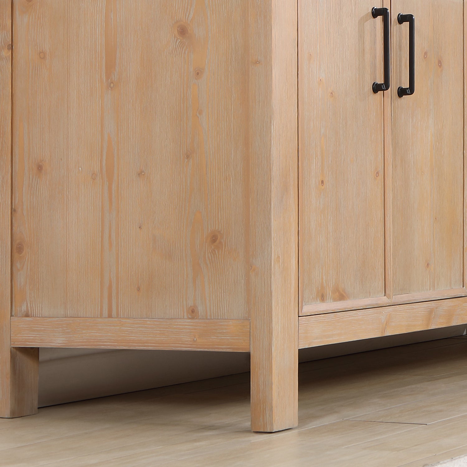 Leon Bath Vanity With Composite Stone Top, Fir Wood Brown, 72", No Mirror