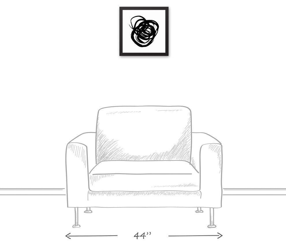 Endurance Black & White Abstract 12x12 Black Framed Canvas
