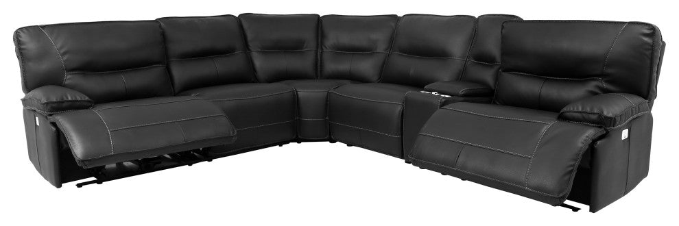 6 Piece Modular Power Reclining Sectional With Power Adjustable Headrests