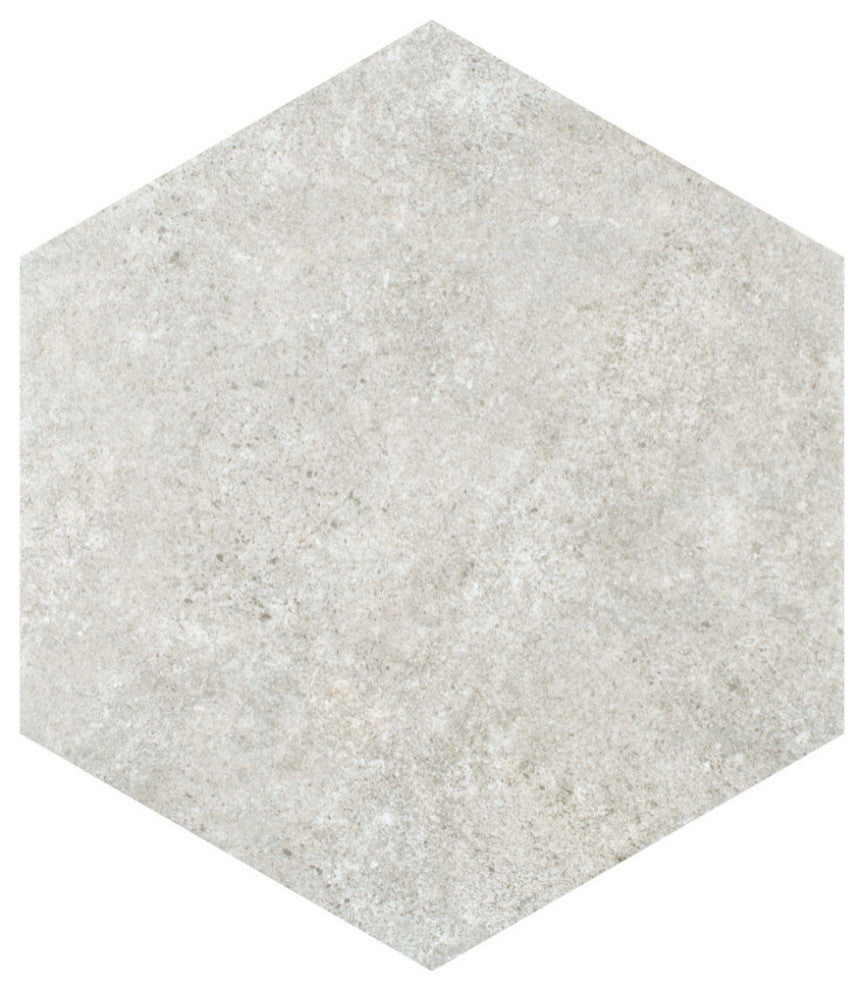 Traffic Hex Silver Porcelain Floor and Wall Tile