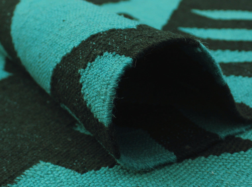Elan Overdyed Kilim Hailey Teal Blue Rug, 6'5x9'9