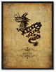 Dragon Chinese Zodiac Brown Print on Canvas with Picture Frame, 22"x29"