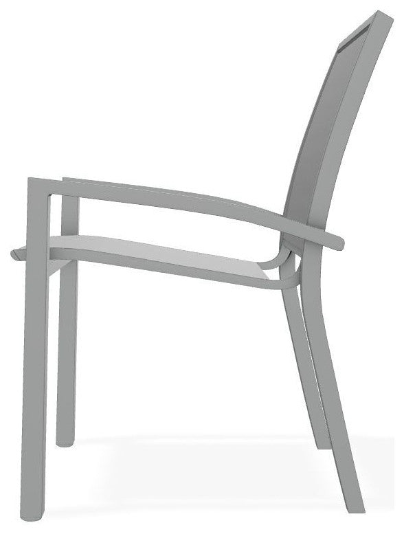 Kendall Sling Stackable Outdoor Dining Chair, Titanium/Graphite