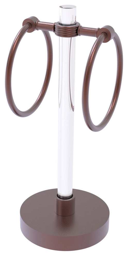 Clearview Vanity Guest Towel Ring with Groovy Accents, Antique Copper