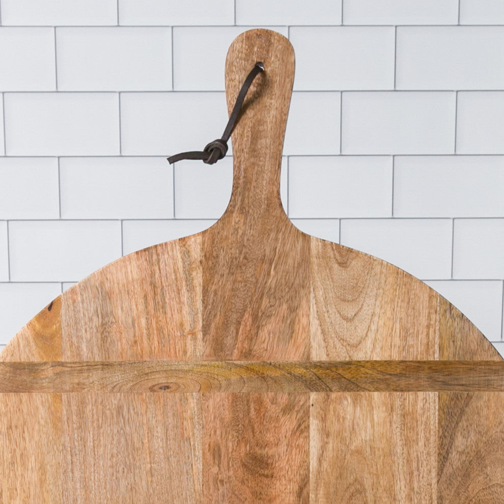 Artisan Wood - Farmhouse Natural Decorative 20" Serving Charcuterie Board