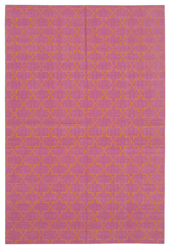 Rug N Carpet - Handmade Wool 6' 0'' x 8' 11'' Flatweave Dhurrie Kilim Rug