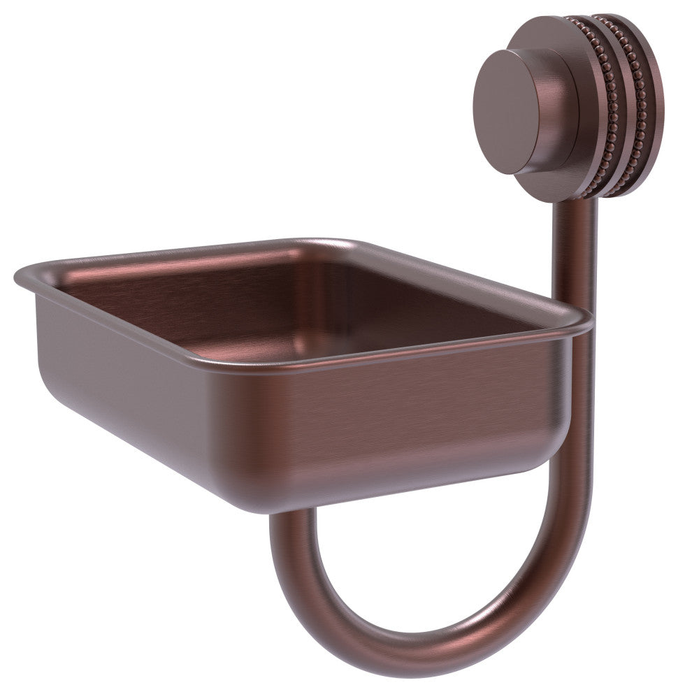 Venus Wall Mount Soap Dish With Dotted Accents, Antique Copper
