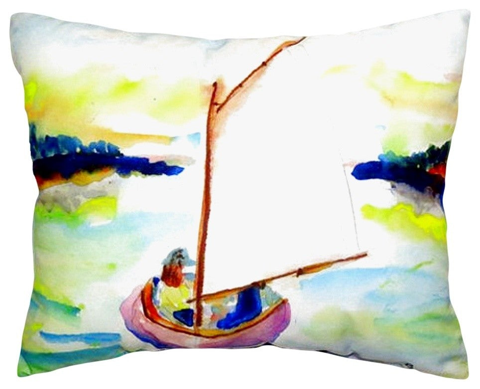 Pink Sailboat No Cord Pillow - Set of Two 16x20
