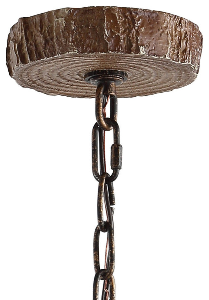 Eldora 18" Adjustable Resin Antler 3-Light Led Chandelier, Brown