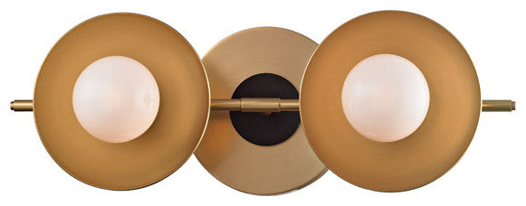 Julien 2 Light Bathroom Vanity Light, Aged Brass
