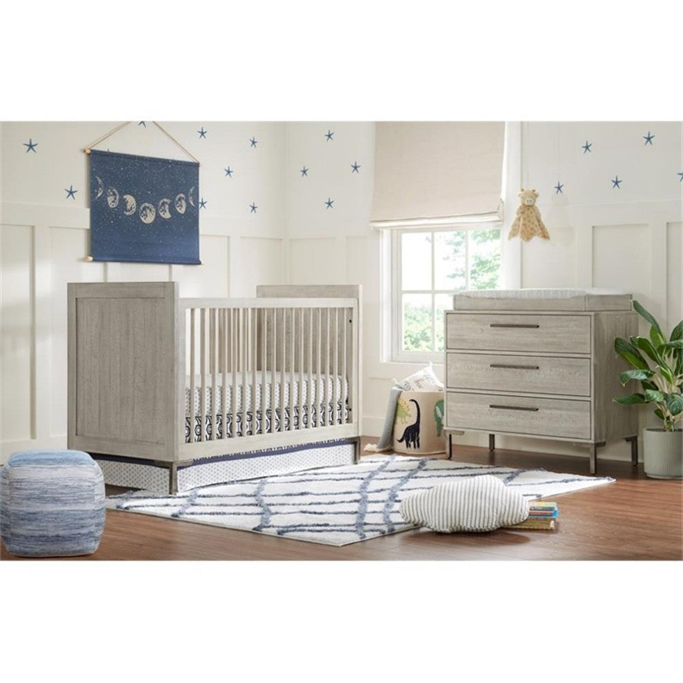 Westwood Design Beck Modern Wood Cottage Crib in Willow Gray Finish
