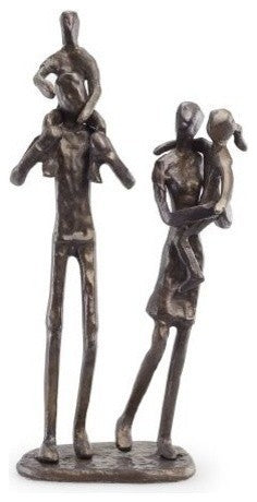 Parents Carrying Children Bronze Sculpture