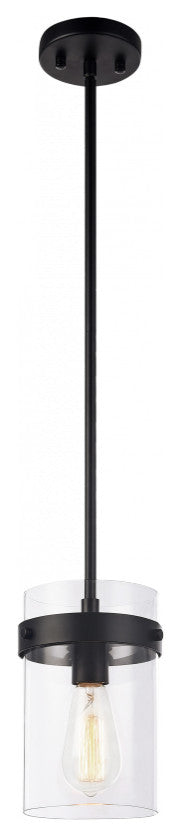 Matteo Lighting C78401BK One Light Pendant, Black Finish