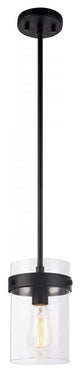 Matteo Lighting C78401BK One Light Pendant, Black Finish