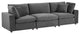 Commix Down Filled Overstuffed Performance Velvet 3-Seater Sofa