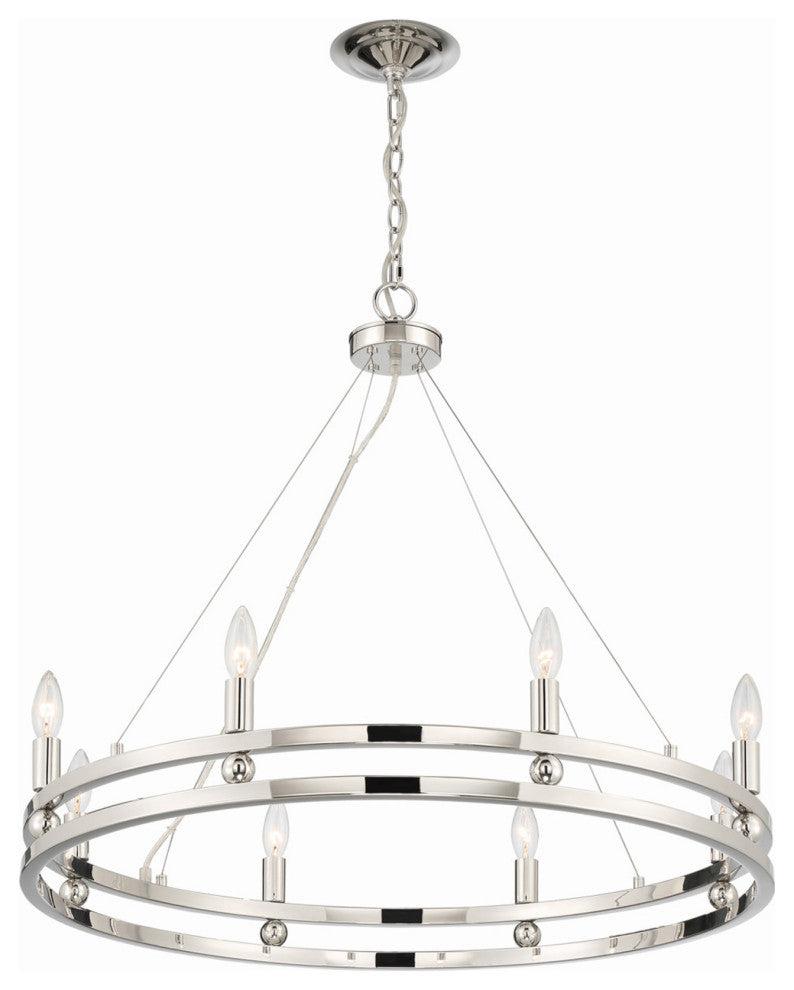 Ashland 8-Light Statement Round Nickel Chandelier