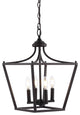 Camden Iron Classic Pendant Lantern, Oil Rubbed Bronze, 13" 4-Light