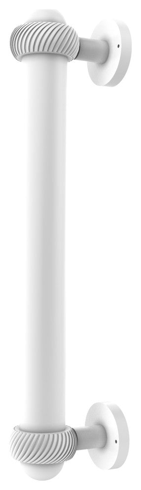 8" Door Pull With Twist Accents, Matte White
