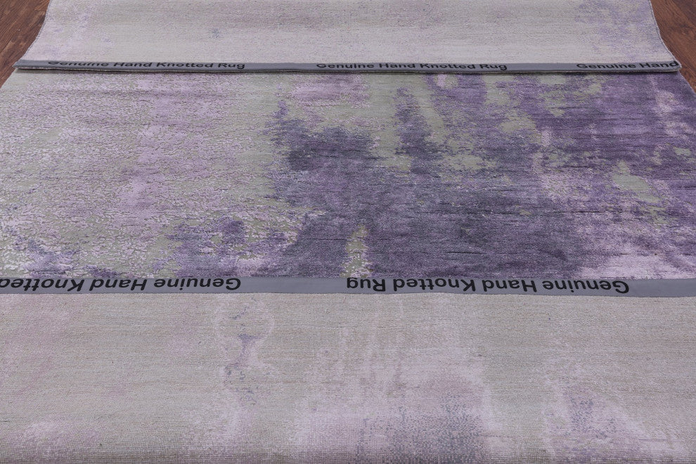 Wool and Silk Abstract Handmade Rug 7' 11" X 10' 3" Q8697