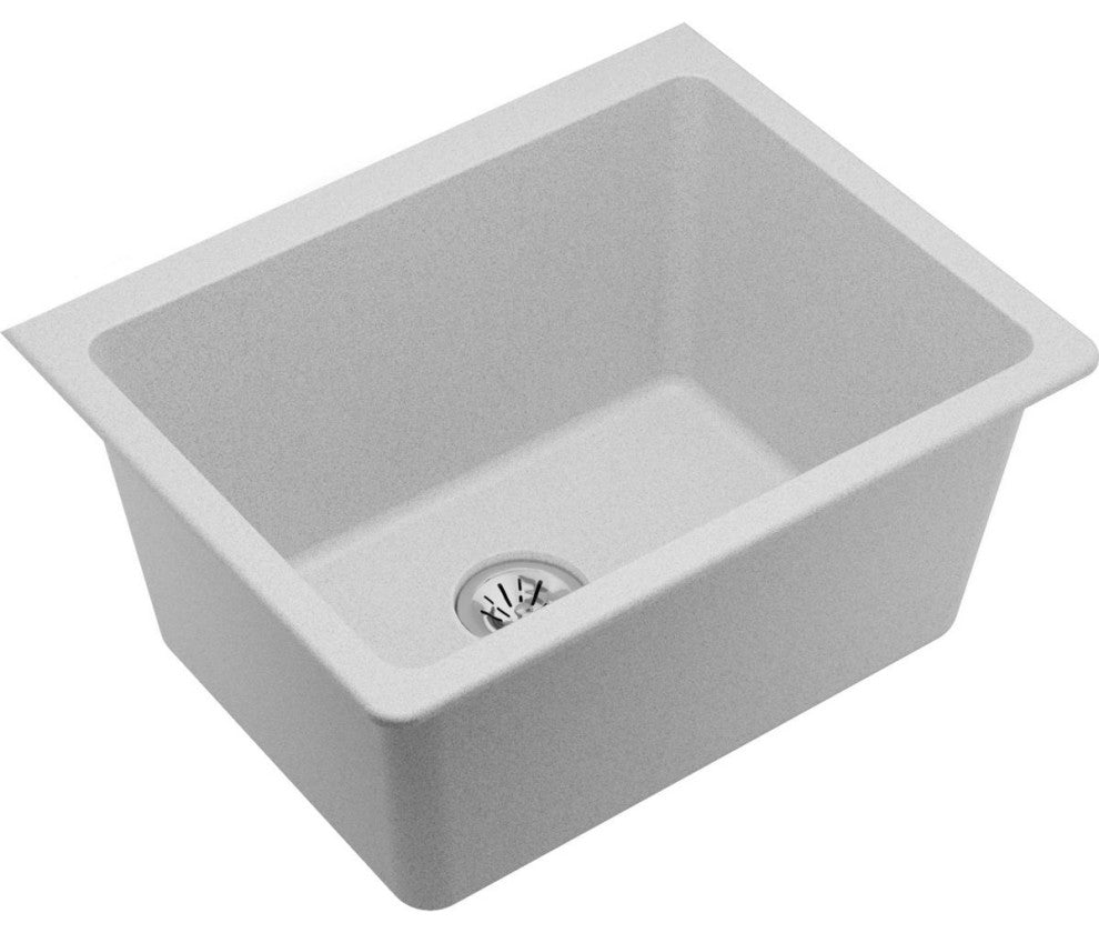 ELGU251912PDWH0 Quartz Classic 25" Laundry Sink with Perfect Drain, White