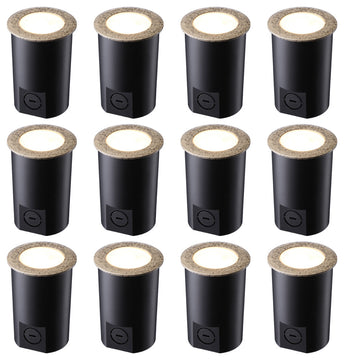 12-Pack 7W, Ground Well Light, 12V LED Low Voltage Landscape Pathway Lights