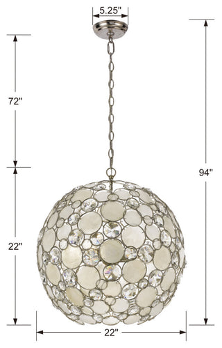 Crystorama Lighting Group 529 Palla 6 Light 22"W Crystal Pendant - Antique