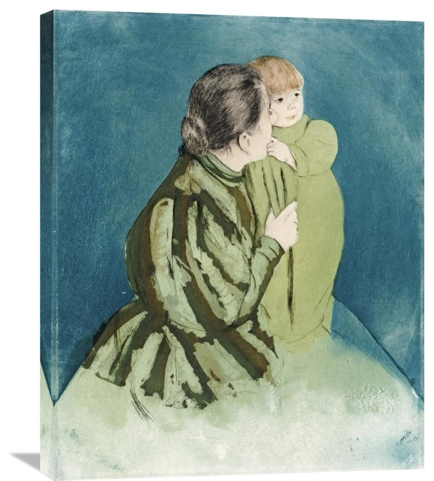 "Peasant Mother and Child" Stretched Canvas Giclee by Mary Cassatt, 24"x30"