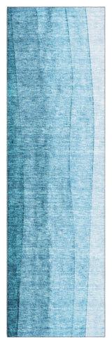Premium Machine Washable Mayfield AMF690 Teal 2'3" x 7'6" Runner Rug