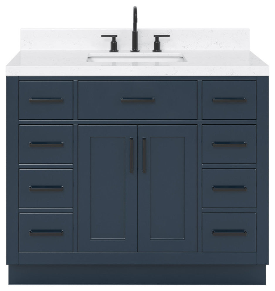Ariel Hepburn 42" Single Rectangle Sink Vanity, Carrara Quartz