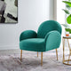 Armchair Accent Chair, Teal Blue, Velvet, Modern, Mid Century Hotel Lounge Cafe