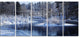 Winter Lake in Deep Forest, Landscape Canvas Art Print, 60"x28", 5 Panels