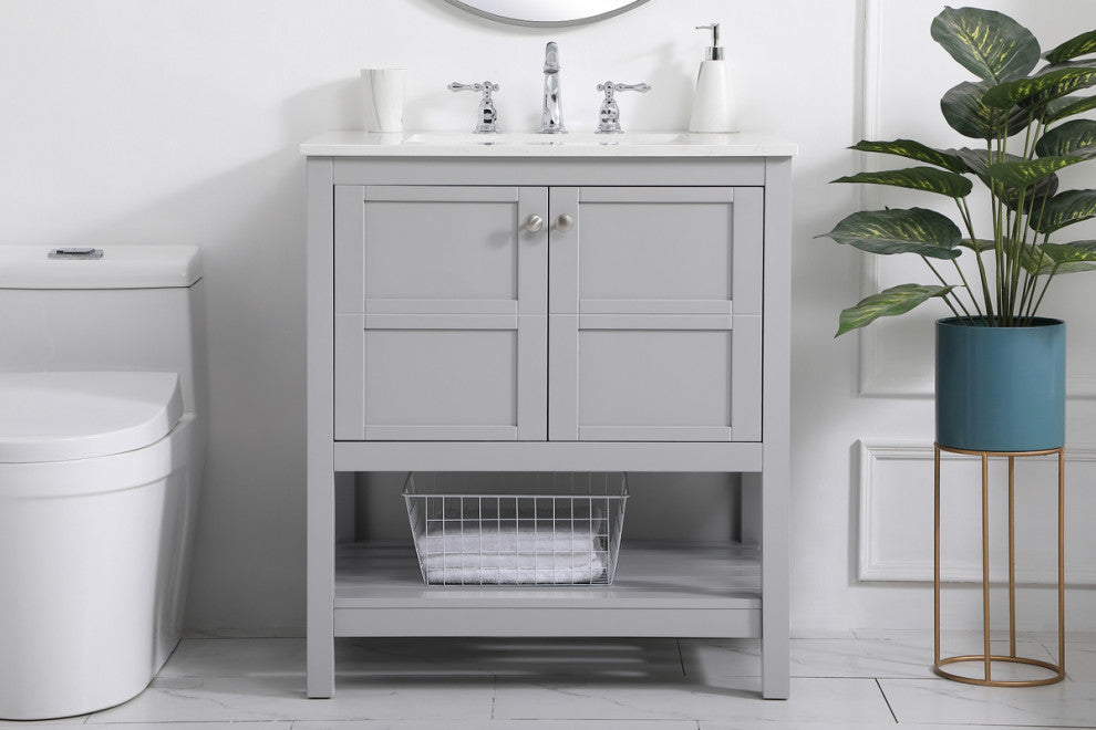 Tucker Grey 30" Single Sink Bathroom Vanity