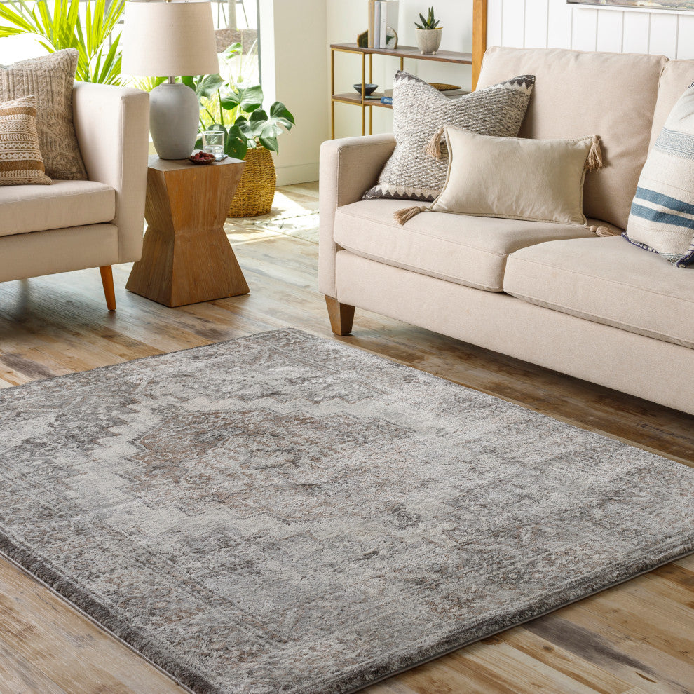 Surya Montana MTN-2306 Machine Woven Area Rug, Gray, 7'10" x 10'