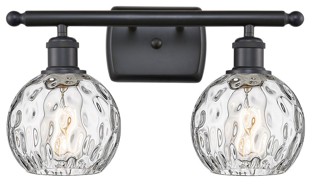 Innovations 516-2W-BK-G1215-6 2 Light Bath Vanity Light, Matte Black